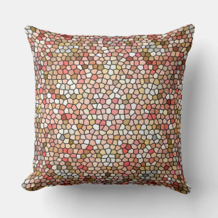 Coral Mosaic Beads 5050 throw pillow