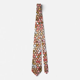 Coral Mosaic Beads Tie