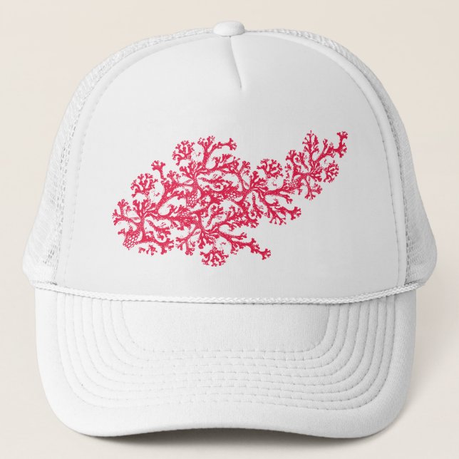 Coral Motif Trucker Hat (Front)