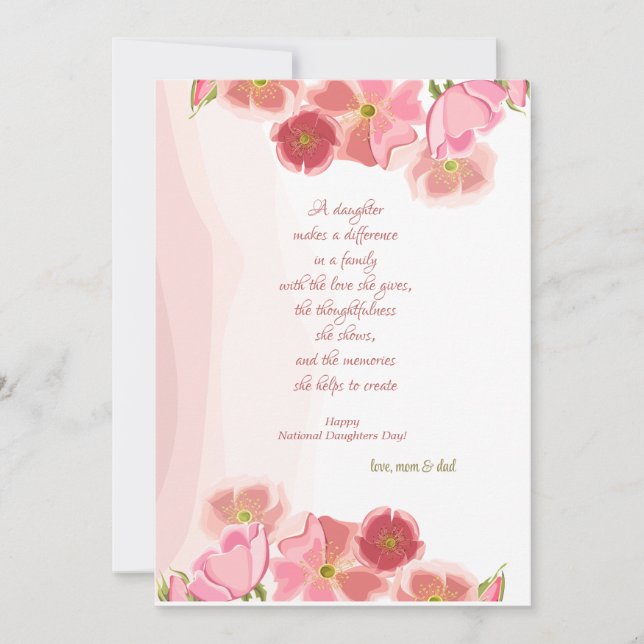 Coral National Daughters Day Card (Front)