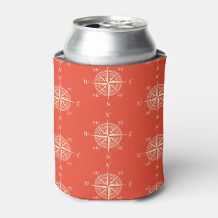 Coral Nautical Sailing Compass Can Cooler