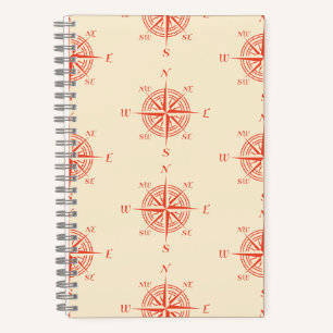 Coral Nautical Sailing Compass Notebook