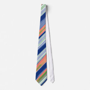 Coral Navy Mint Abstract Stripes Tie