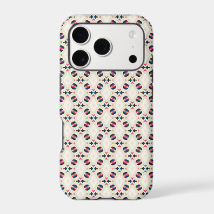 Coral Navy Ornamental Tile Pattern