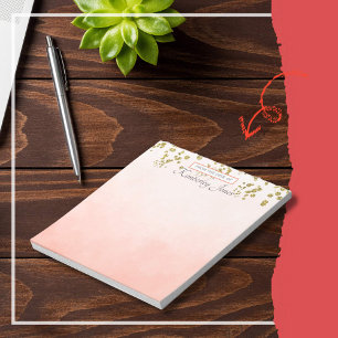 Coral Ombre Gold Sequin Fall Notepad