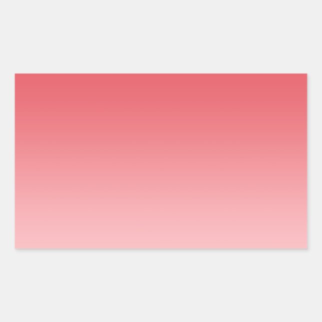 Coral Ombre Rectangular Sticker (Front)