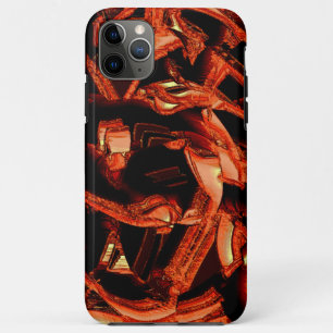 Coral or dark salmon destroyed, black background iPhone 11 pro max case