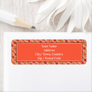 Coral Orange and Peach Return Address Label