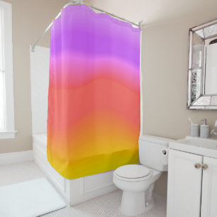 Coral, Orange and Violet Dawn Sky Ombre  Shower Curtain