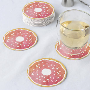 Coral Orange Doughnut Coasters