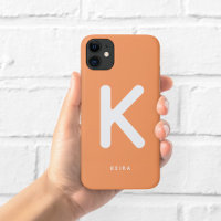 Coral Orange Monogram Phone Case