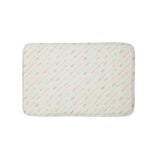 Coral Outlined Arrows Pattern Bath Mat (Front)