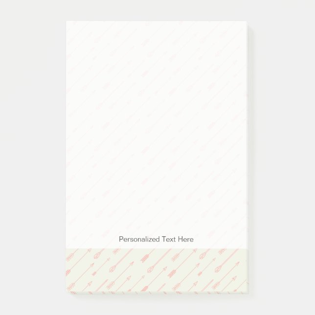 Coral Outlined Arrows Pattern Post-it Notes (Front)