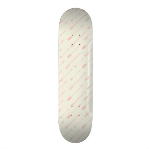 Coral Outlined Arrows Pattern Skateboard