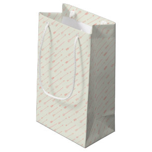 Coral Outlined Arrows Pattern Small Gift Bag