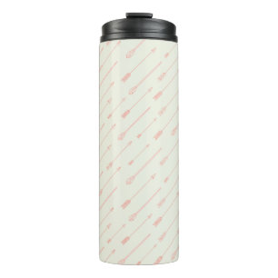 Coral Outlined Arrows Pattern Thermal Tumbler