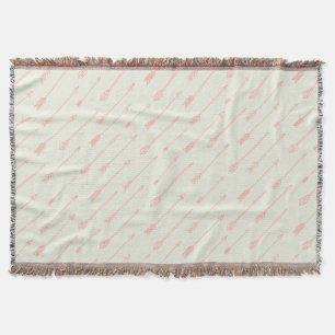Coral Outlined Arrows Pattern Throw Blanket