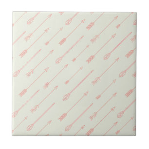 Coral Outlined Arrows Pattern Tile
