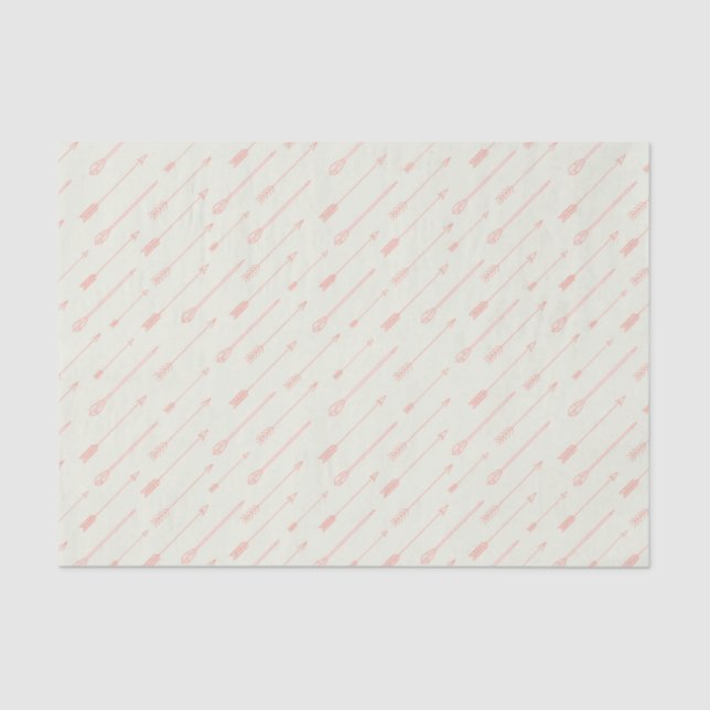 Coral Outlined Arrows Pattern Tissue Paper (Front)