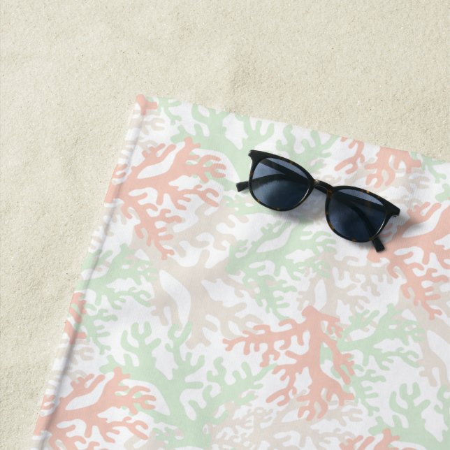 Coral Overlap Beach Towel (In Situ)