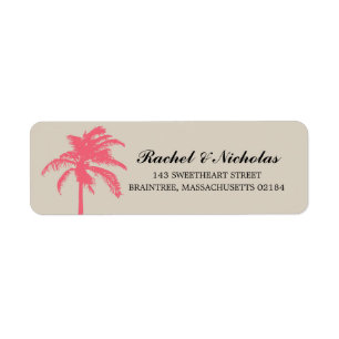 Coral Palm Tree   Return Address Return Address Label