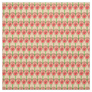 Coral pansies - retro wallpaper pattern fabric