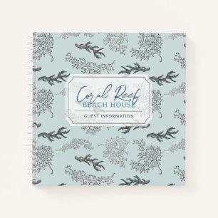 Coral Pattern Vacation Rental Guest Book