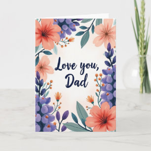 Coral Peach Fathers Day Card