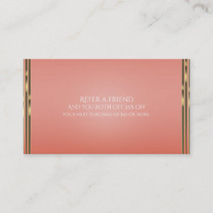 Coral Peach & Gold Dipped Chic Refer a Friend Card