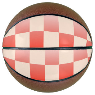 Coral Peach Gradient Chequered Basketball