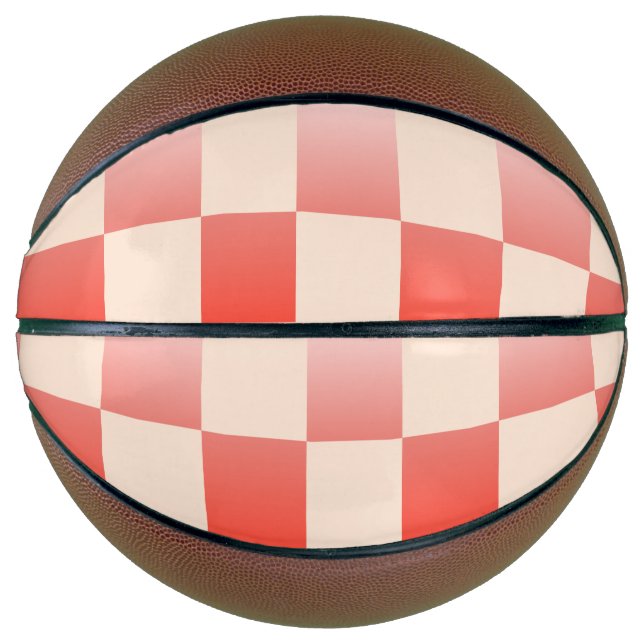 Coral Peach Gradient Chequered Basketball (Front)