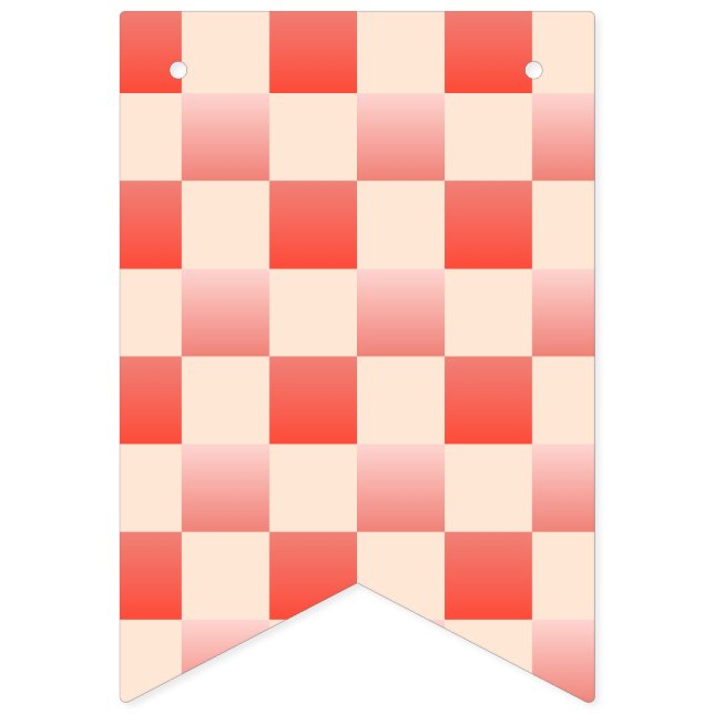Coral Peach Gradient Chequered Bunting (First Flag)