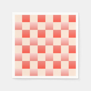 Coral Peach Gradient Chequered Napkin