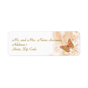 Coral peach green return address label