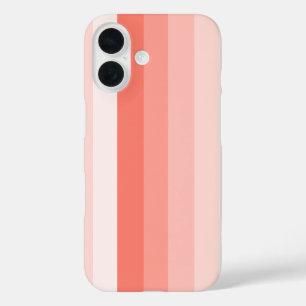 Coral peach shadow stripes iPhone 16 case