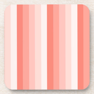Coral peach shadow stripes coaster