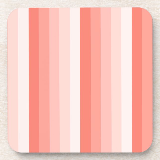 Coral peach shadow stripes coaster (Front)
