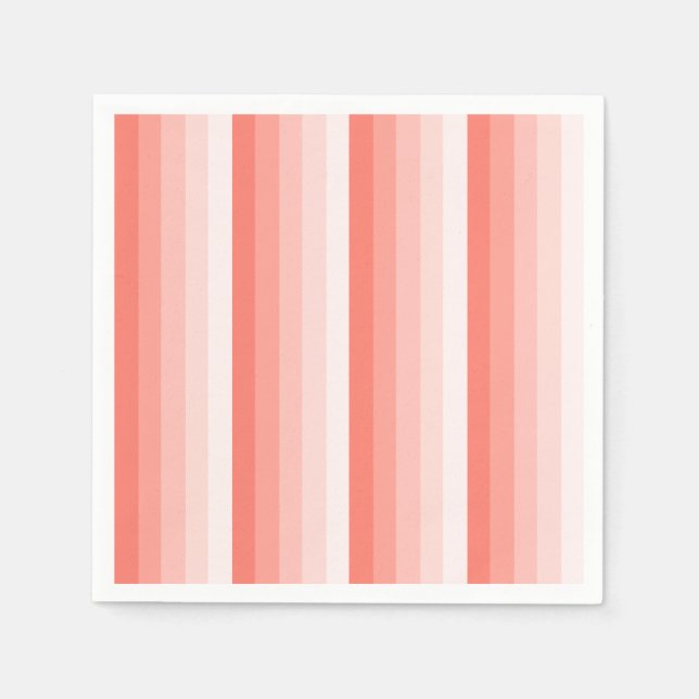 Coral peach shadow stripes napkin (Front)