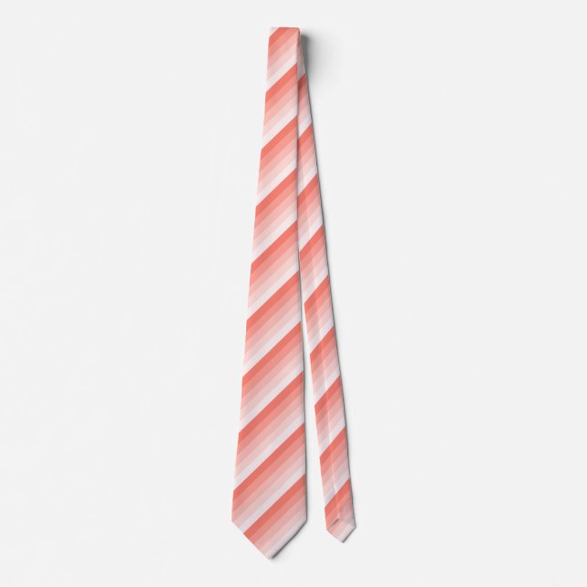 Coral peach shadow stripes tie (Front)