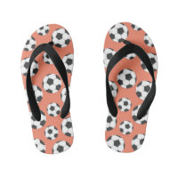 Coral Peach Soccer Football Flip Flops