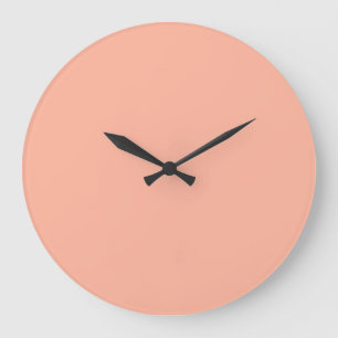 Coral Peach Solid Color Large Clock