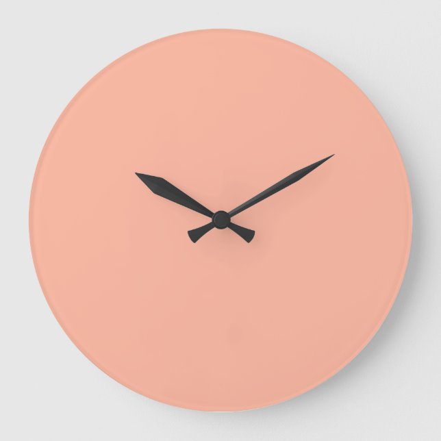 Coral Peach Solid Color Large Clock (Front)