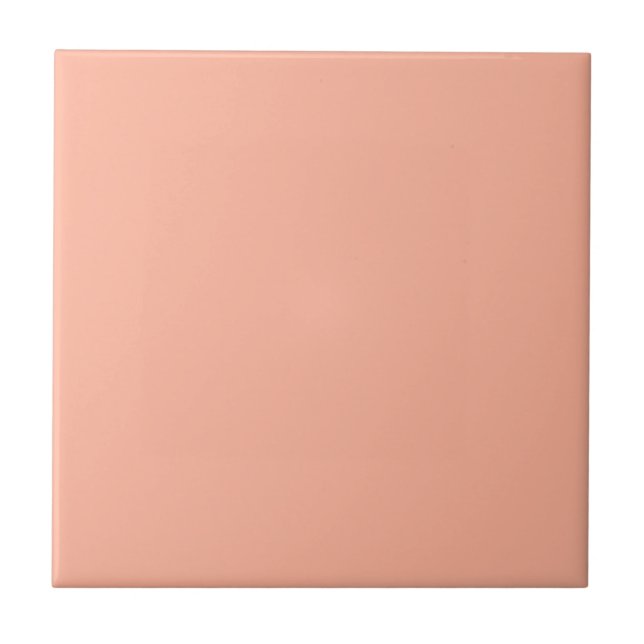 Coral Peach Solid Colour Ceramic Tile (Front)