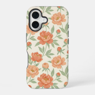 Coral Peony Bloom Soft Peach Floral iPhone Case