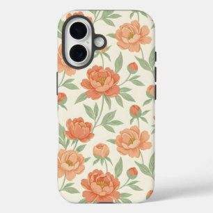 Coral Peony Bloom   Soft Peach Floral iPhone Case
