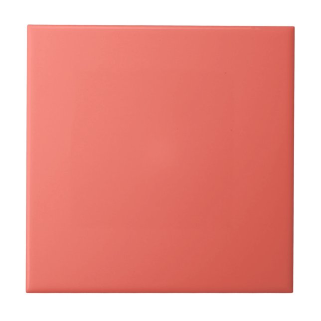 Coral Perfection Elegant Solid Coral Ceramic Tile (Front)