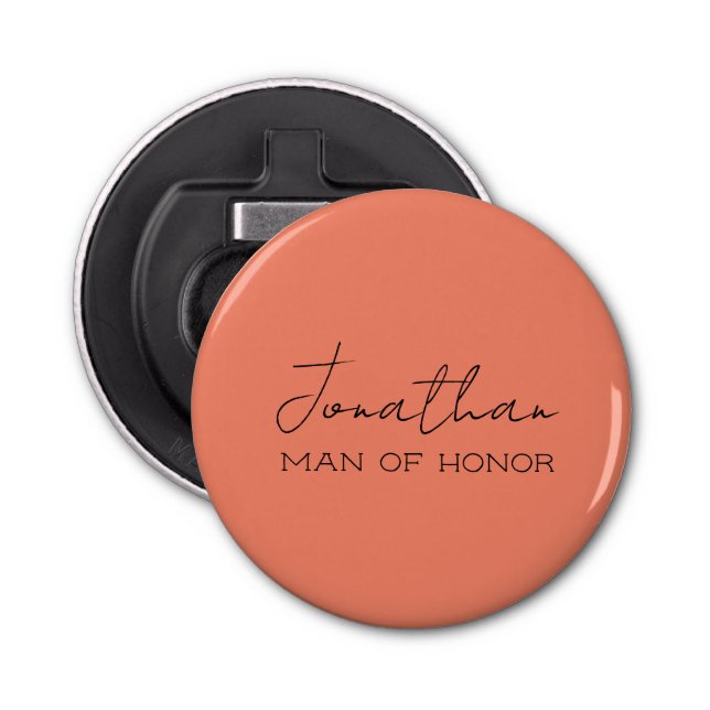 Coral Personalised Man of Honour  Bottle Opener (Front)