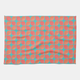 coral petals kitchen towel - teal
