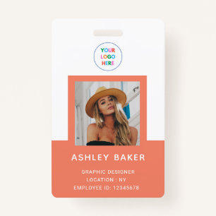 Coral Photo Company Security Logo Name And Title  ID Badge