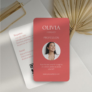 Coral Photo Social QR Code  Business Card